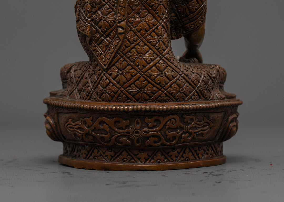 Oxidized Copper Shakyamuni Buddha Statue | Handmade in Nepal