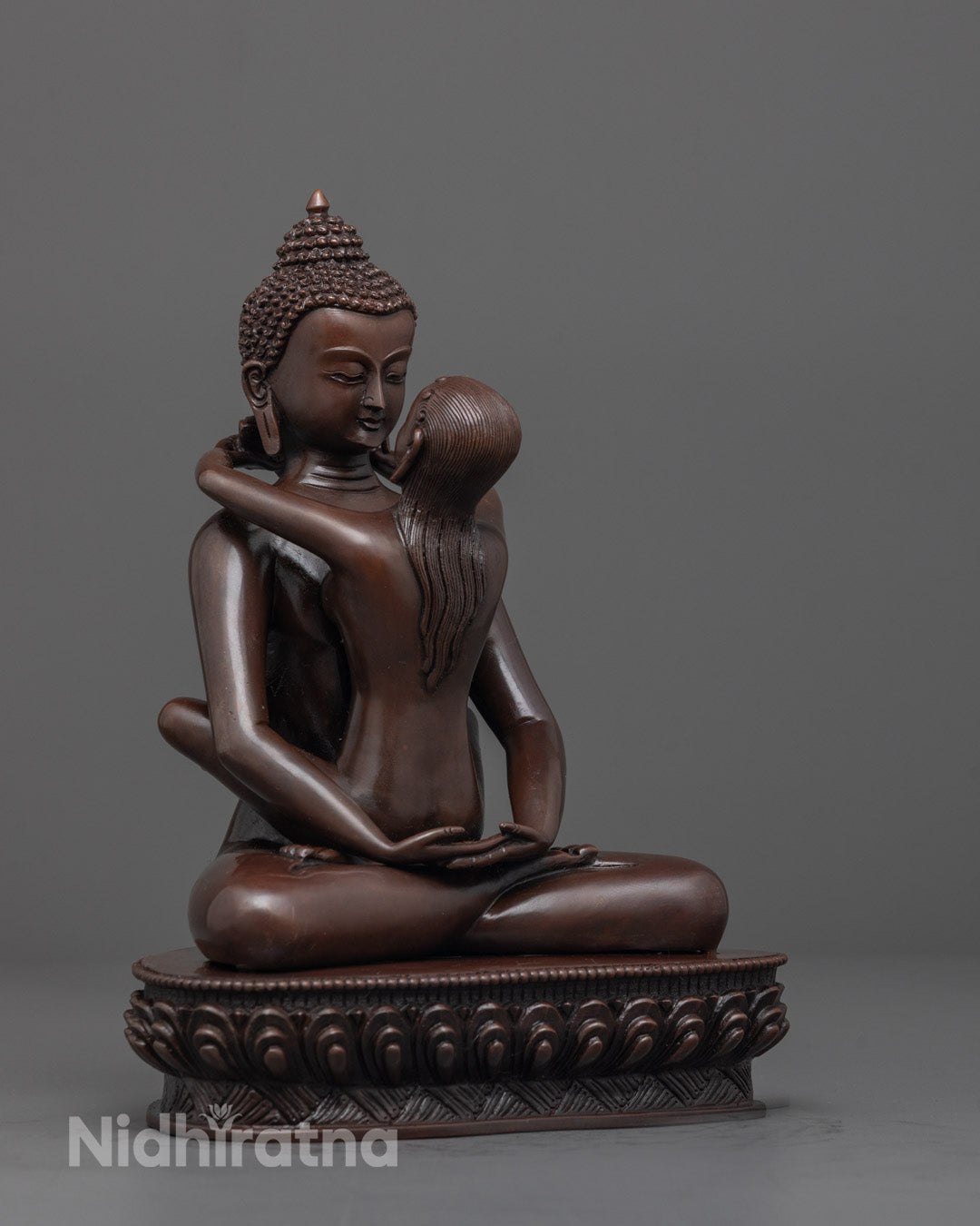 Oxidized Samantabhadra Statue with Yab-Yum