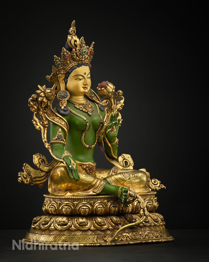 Green Tara Statue | Handcrafted Art for Spiritual Growth and Peace