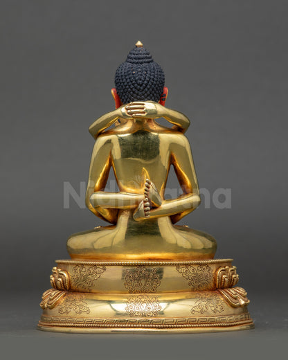 Samantabhadra Yab-Yum Statue back view showing double-layered lotus seat