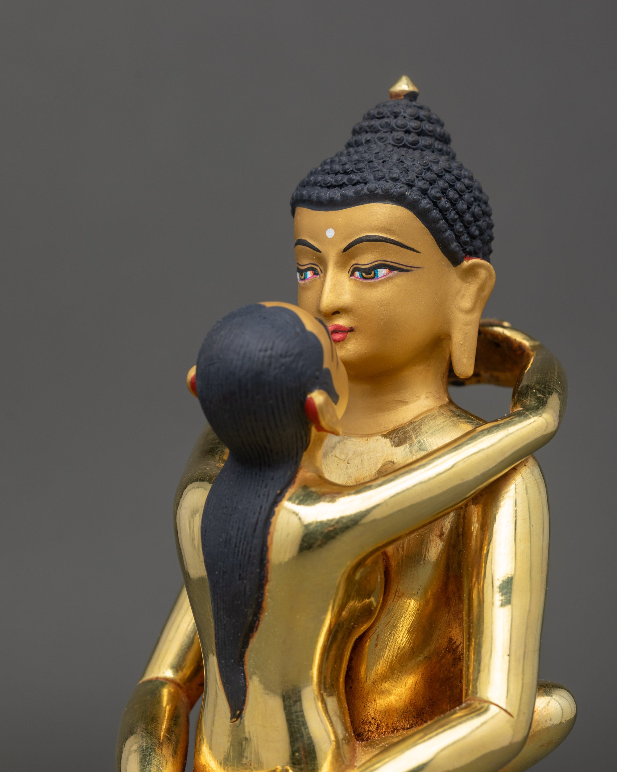 Samantabhadra Yab-Yum Statue detailed side close-up with kartika and Kapala