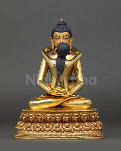 Samantabhadra Yab-Yum Statue front view gold fire-gilded Nepalese artwork