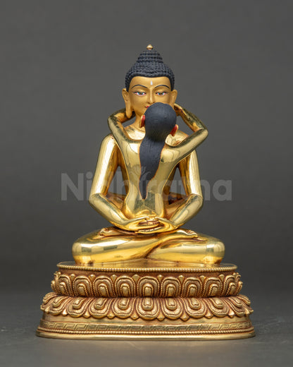 Samantabhadra Yab-Yum statue 24K gold fire-gilded Tibetan sculpture