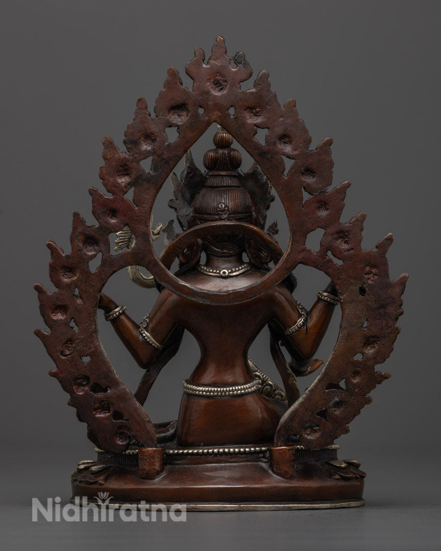 Hindu Goddess Saraswati Statue | Oxidized Copper Statue