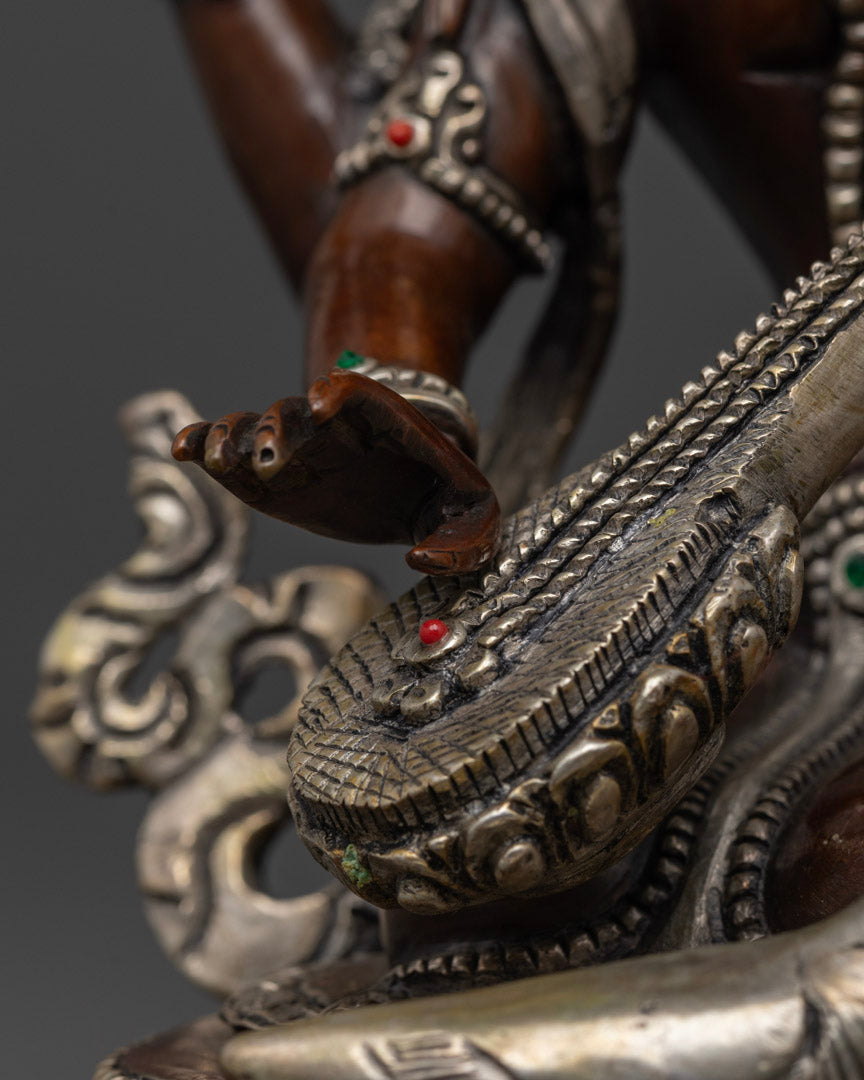 Hindu Goddess Saraswati Statue | Oxidized Copper Statue