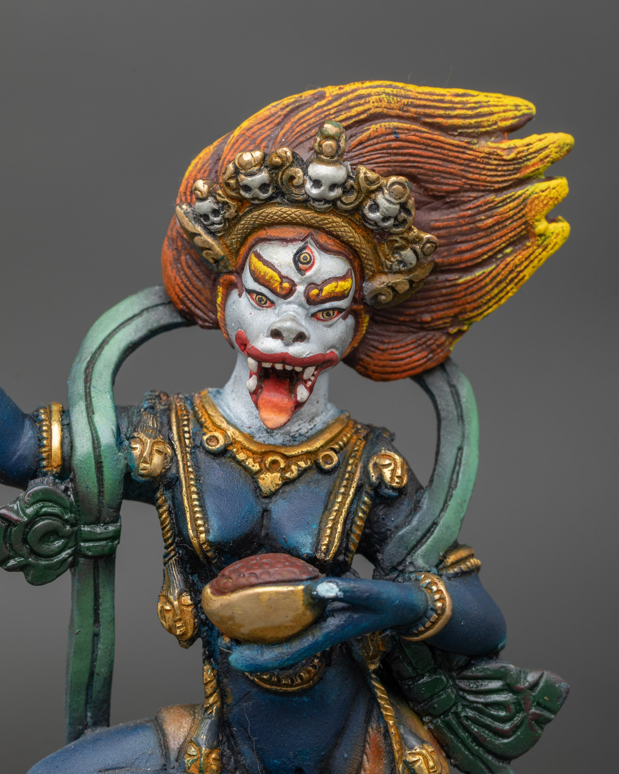 Senge Dongma Statue close-up | Handcrafted Vajrayana Dakini figure