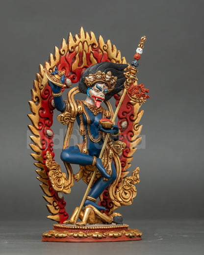 Senge Dongma Statue right side view | Nepalese Lion Goddess sculpture