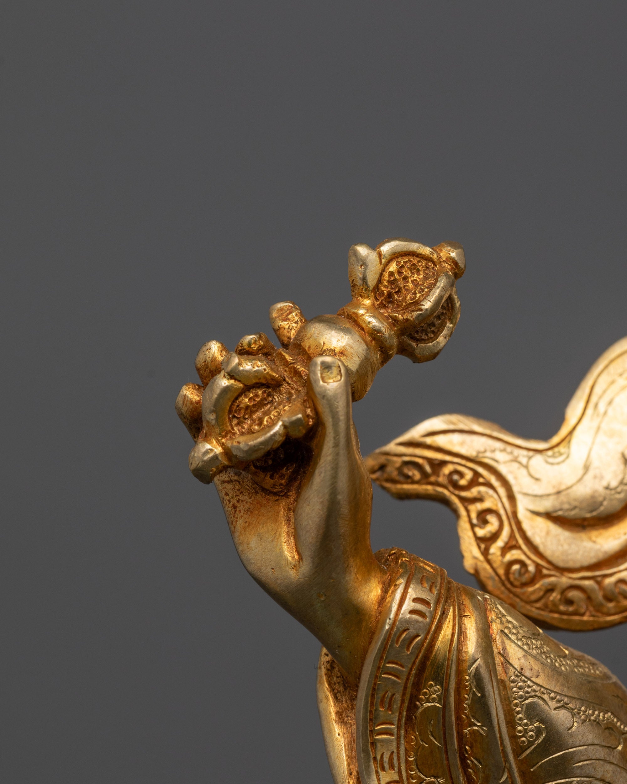 Rahula Statue Set | 24K Gold Gilded Copper Buddhist Deities