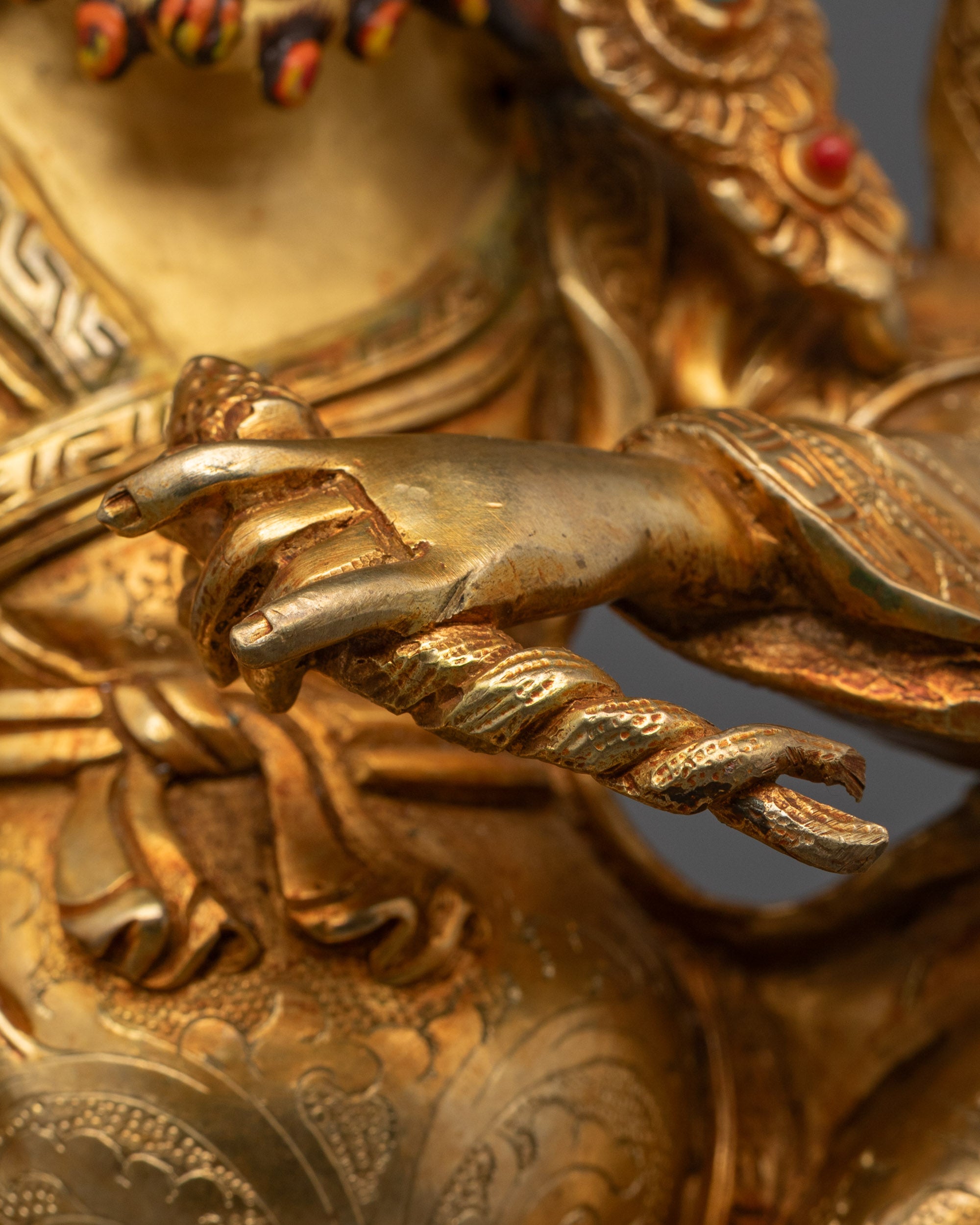 Rahula Statue Set | 24K Gold Gilded Copper Buddhist Deities
