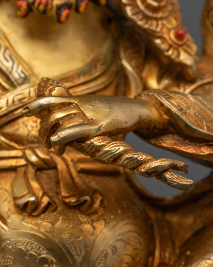 Rahula Statue Set | 24K Gold Gilded Copper Buddhist Deities