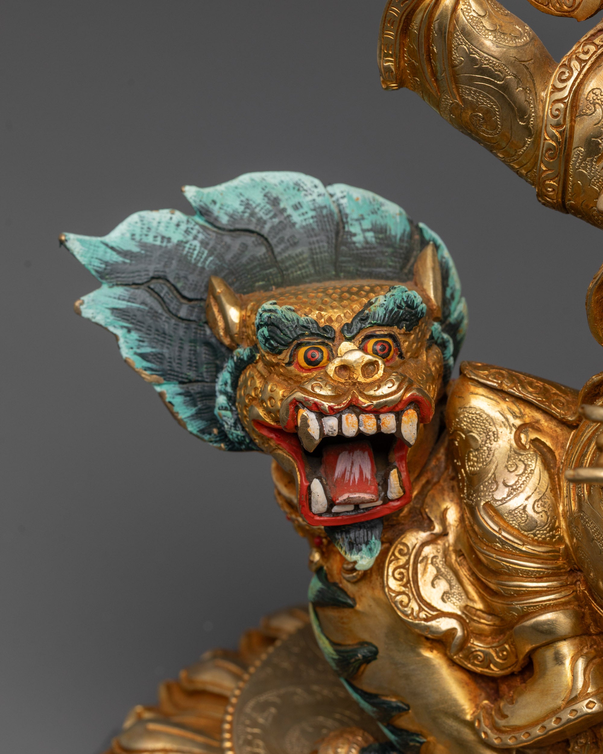 Rahula Statue Set | 24K Gold Gilded Copper Buddhist Deities