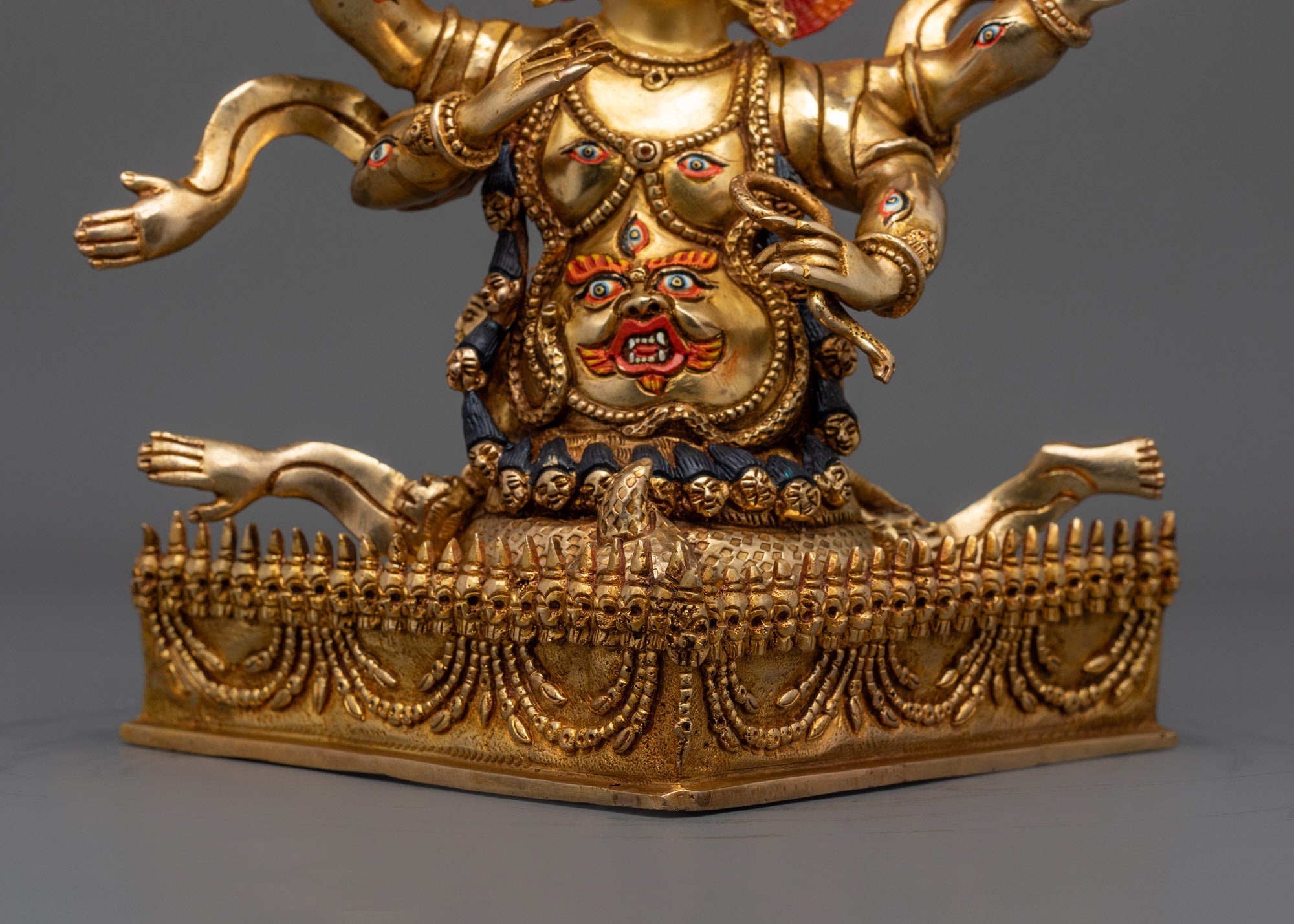 Rahula Statue Set | 24K Gold Gilded Copper Buddhist Deities