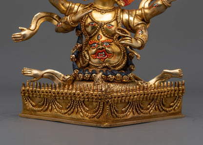 Rahula Statue Set | 24K Gold Gilded Copper Buddhist Deities