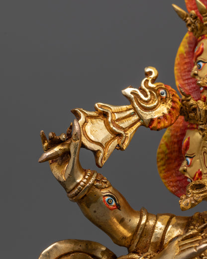 Rahula Statue Set | 24K Gold Gilded Copper Buddhist Deities