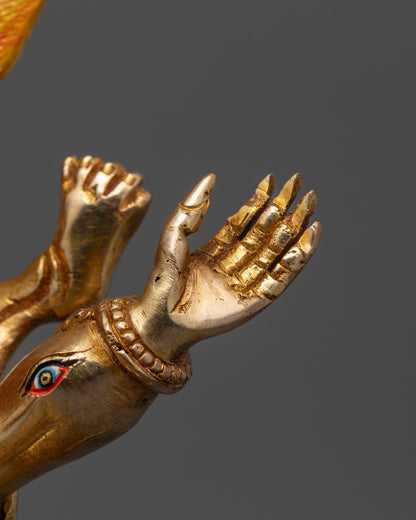 Rahula Statue Set | 24K Gold Gilded Copper Buddhist Deities