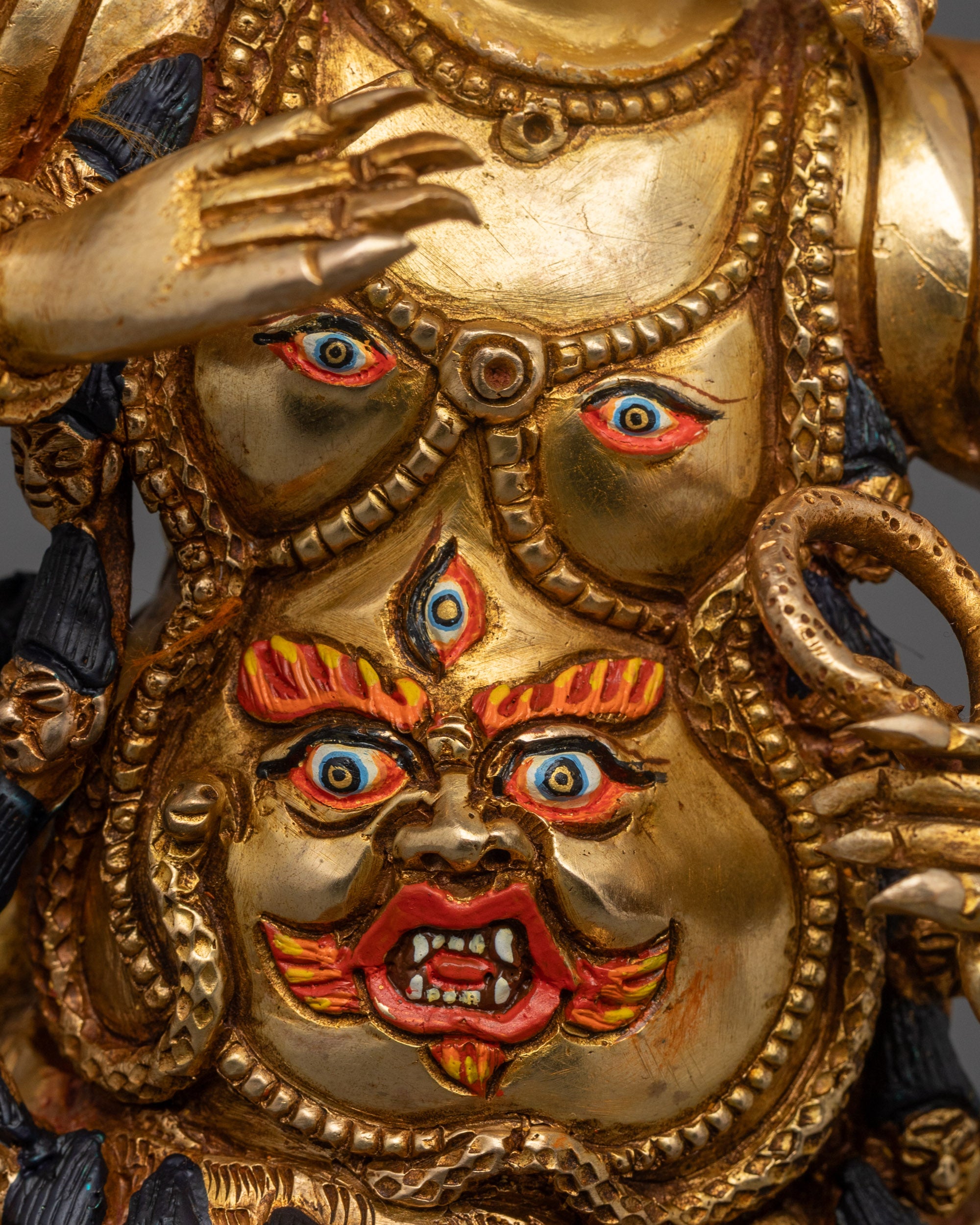 Rahula Statue Set | 24K Gold Gilded Copper Buddhist Deities