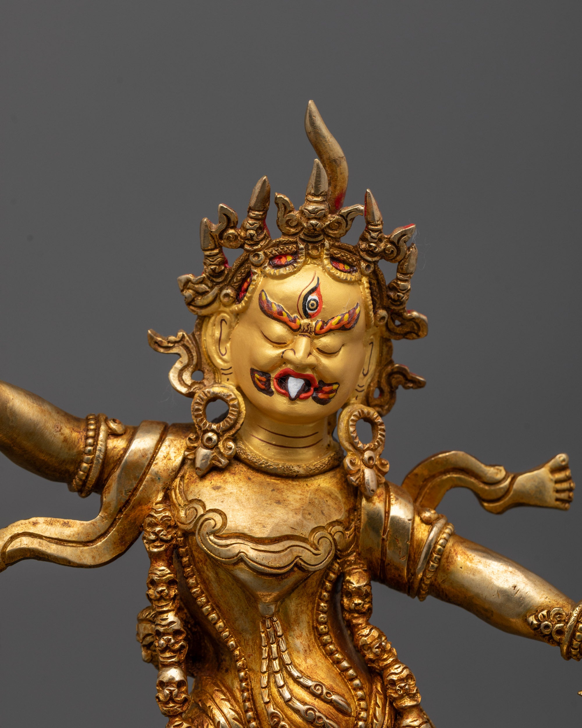 Rahula Statue Set | 24K Gold Gilded Copper Buddhist Deities