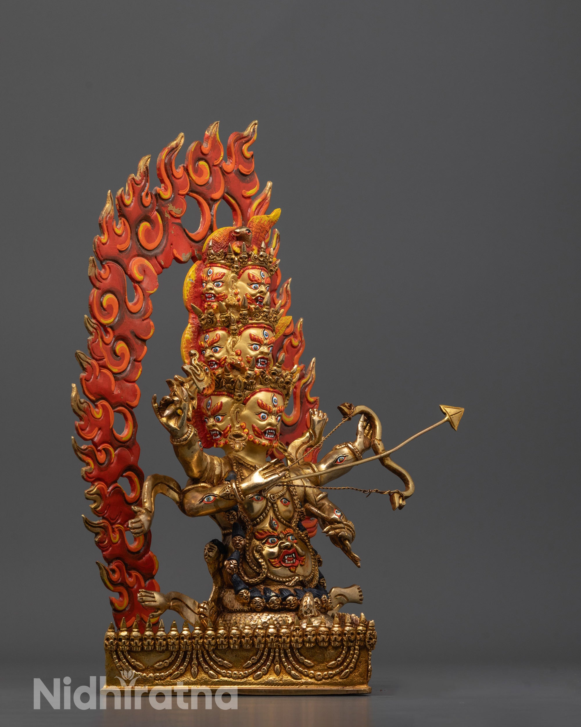Rahula Statue Set | 24K Gold Gilded Copper Buddhist Deities