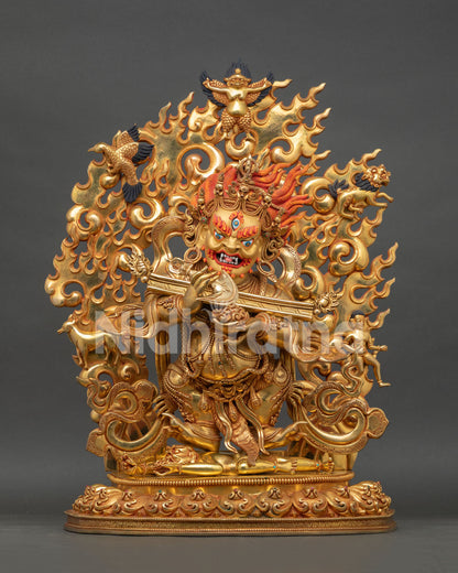 Shakya Mahakala Statue handcrafted copper Buddhist protector deity from Nepal