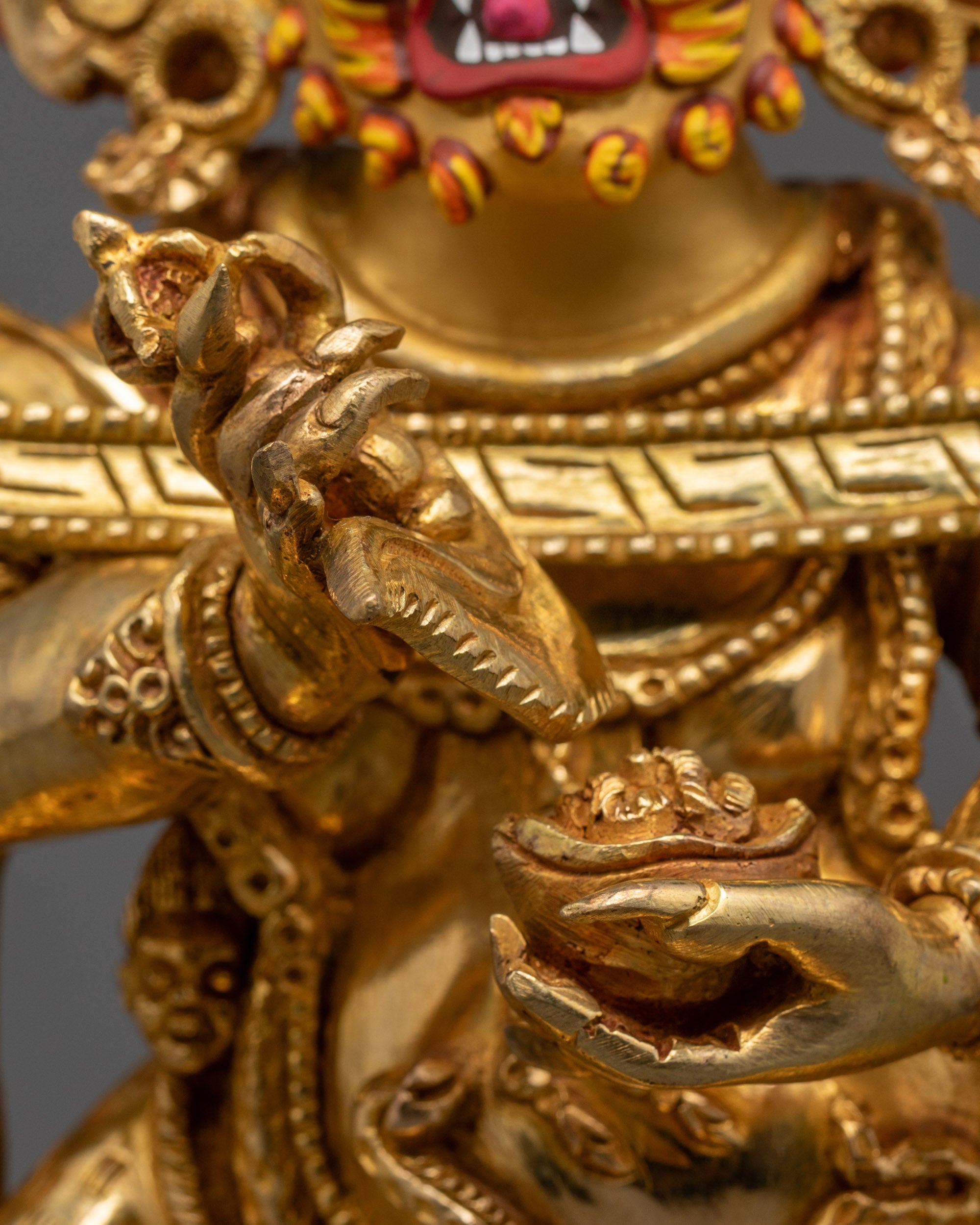 Handmade Shakya Mahakala Statue | Traditional Buddhist Sculpture