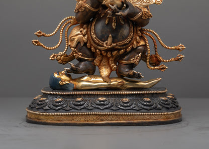 Sakya Mahakala Statue | Black Colored Protector Deity