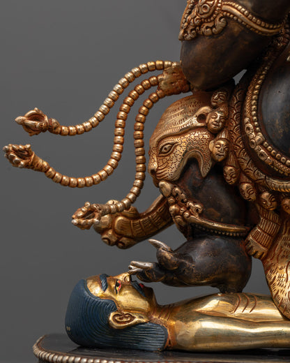 Sakya Mahakala Statue | Black Colored Protector Deity
