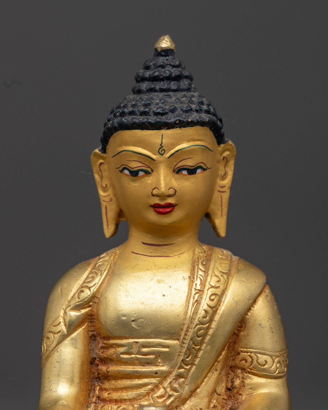 Shakyamuni Buddha Statue | Handcrafted 24K Gold-Plated Copper
