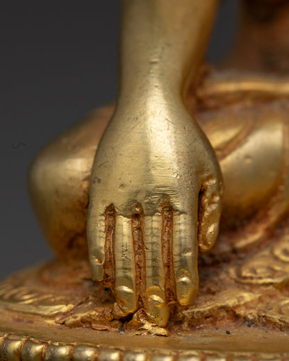 Shakyamuni Buddha Statue | Handcrafted 24K Gold-Plated Copper
