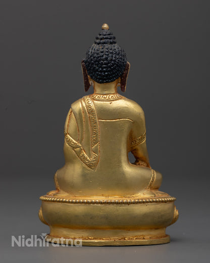 Shakyamuni Buddha Statue | Handcrafted 24K Gold-Plated Copper