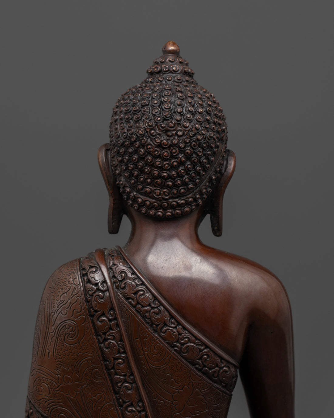 hair of oxidized shakyamuni buddha statue