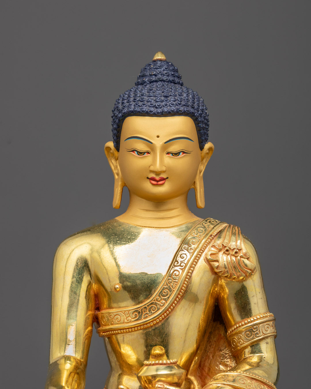 Hand-Carved Buddha Statue | 24k Gold Gilded Copper | Made in Nepal