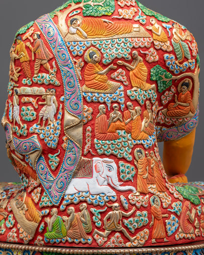 Shakyamuni Buddha Statue | Premium Copper with Gold Detailing