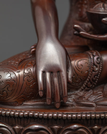 Oxidized Shakyamuni Buddha Statue | Sacred Art for Meditation
