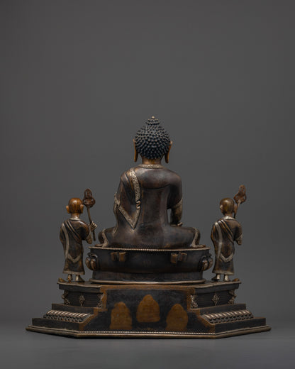 Shakyamuni Buddha with two Disciples Statue