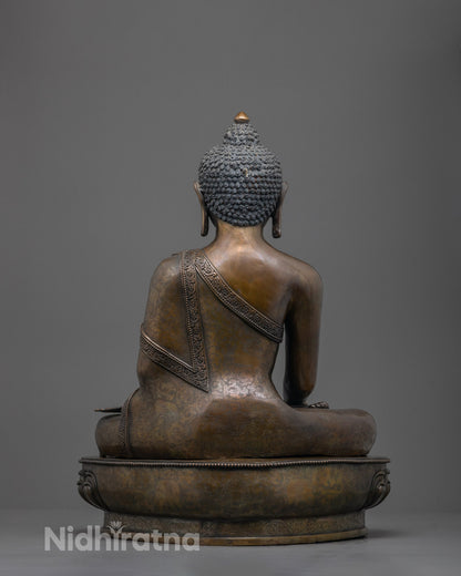 Oxidize Copper Shakyamuni Buddha Statue