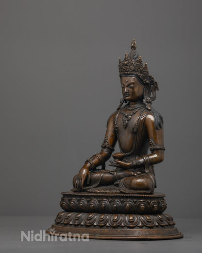 Traditional Jowo Shakyamuni Buddha Statue | Oxidized Sculpture
