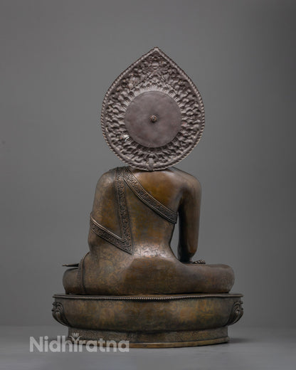 Oxidize Copper Shakyamuni Buddha Statue