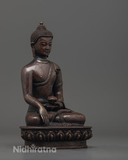 Oxidized Shakyamuni Buddha Figurine | Enlightenment Statue