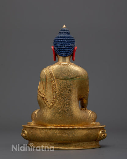 Shakyamuni Buddha Statue for Serenity | 24k Gold-Gilded Sculpture