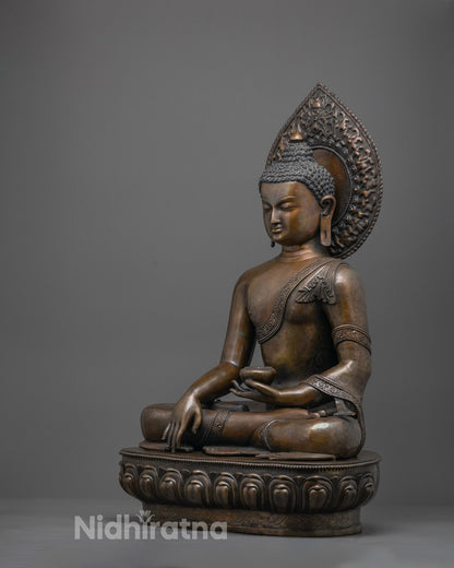 Oxidize Copper Shakyamuni Buddha Statue
