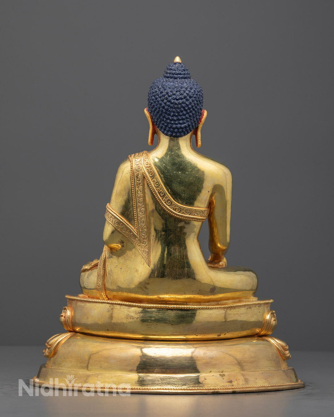 Hand-Carved Buddha Statue | 24k Gold Gilded Copper | Made in Nepal