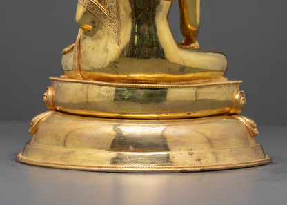 Hand-Carved Buddha Statue | 24k Gold Gilded Copper | Made in Nepal
