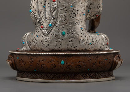 Elegant Oxidized Shakyamuni Buddha Sculpture | Divine Home Altar Piece