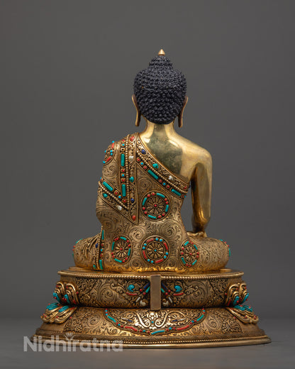 Traditional Hand-carved Shakyamuni Buddha Statue