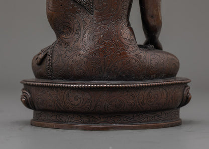 Oxidized Shakyamuni Buddha Figurine | Enlightenment Statue
