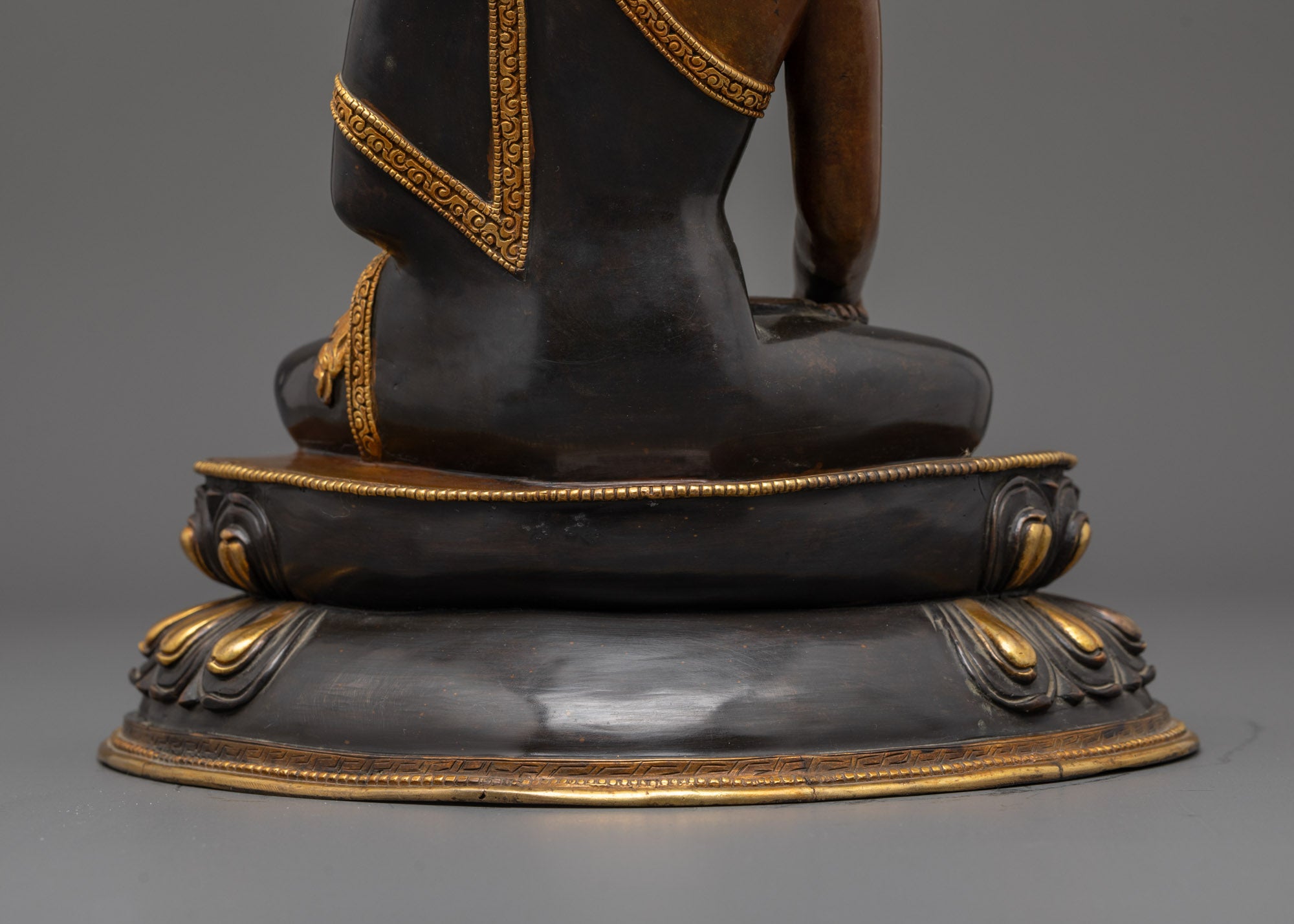Handcrafted Shakyamuni Buddha Statue with 24k Fire Gold Gilding