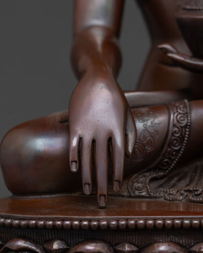 Oxidized Copper Shakyamuni Buddha Statue | Historical Buddha