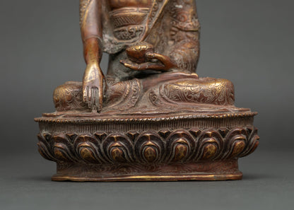 Shakyamuni Buddha Statue | Oxidized Copper Historical Buddha from Nepal