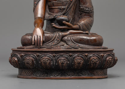 Oxidized Shakyamuni Buddha Sculpture | Himalayan Arts Nepal