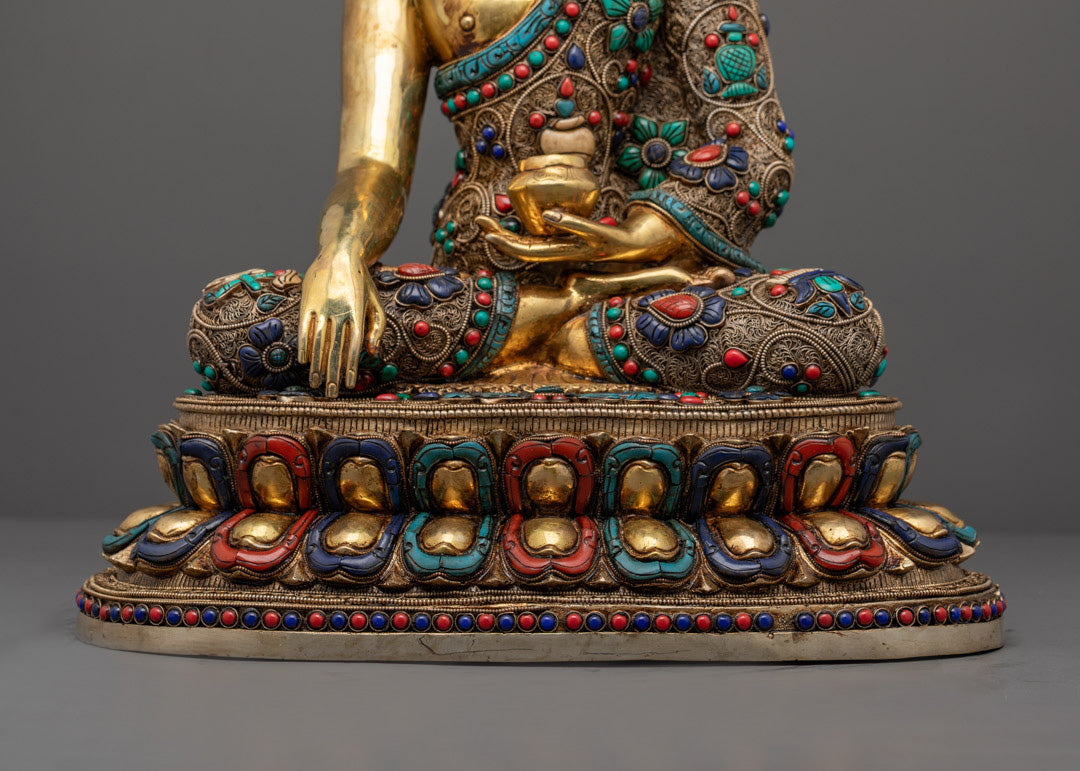 Sacred Shakyamuni Buddha Statue | Tibetan Buddhist Artwork